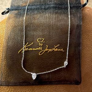 Brand New Kenneth Lane CZ Pear Drop Necklace